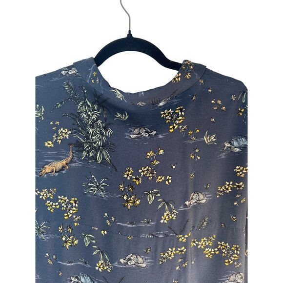 2/$30 ZARA Srpl Collection Large Long Sleeve Viscose Shirt  Botanical & Animal - Picture 11 of 14